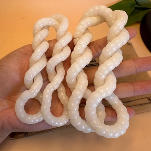 原生态白玉菩提根猪大肠108颗手串斜切扇面手饰文玩手持盘玩把件