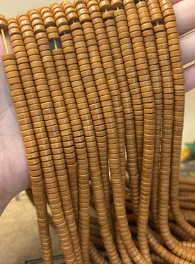天然橄榄核直切药片盘珠半成品 diy文玩手链车轮圆盘隔片散珠配饰
