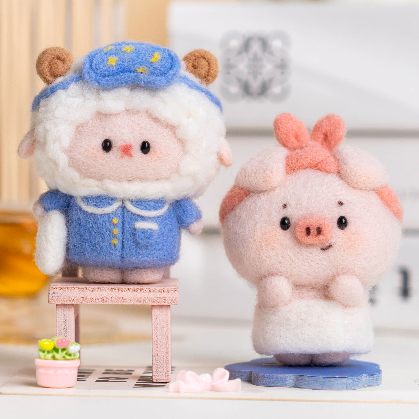 羊毛毡戳戳乐手工diy小猪材料包