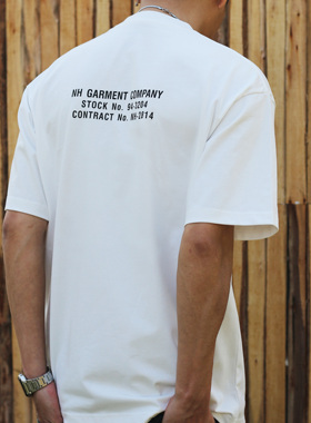 潮牌宽松小领口NBHD夏季纯棉280g重磅短袖T恤印花休闲圆领男上衣