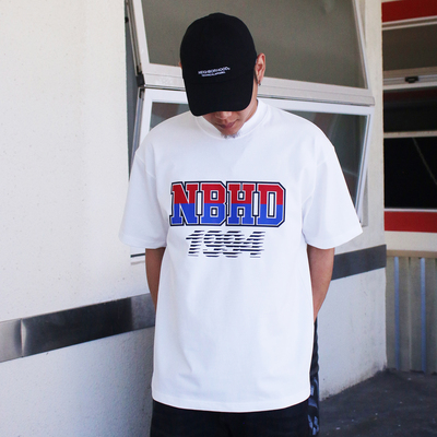 潮牌NBHD重磅280克圆领小领口夏季新款印花休闲潮流宽松短袖T恤男