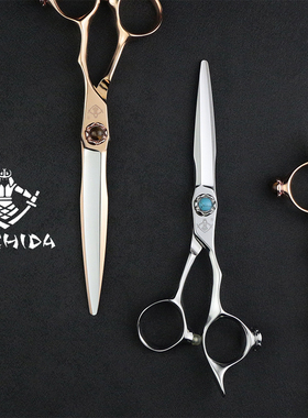 姬田绿松石6寸综合平剪无痕牙剪发廊专用美发剪刀火蓝马坎理发剪