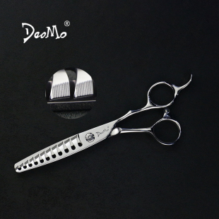 DaoMo超大量鱼骨牙剪ZY.610男士 刀磨火蓝makan 起发角打薄去量70%