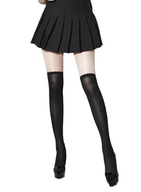 天鹅绒长筒袜中白色黑色cos过膝袜加长长袜高筒袜B06防滑日系