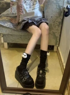 袜子堆堆袜玩偶萌系熊猫ins袜可爱风LolitaJK中筒卡通洛丽塔日系