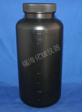 2000ml黑色塑料瓶大口瓶避光圆型黑色大塑料瓶化工瓶密封罐油墨瓶