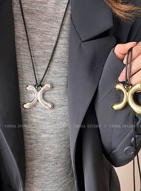 金属香风~ins风双C长款毛衣链