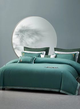 梦洁家纺2022款精梳棉刺绣四五件套商场高端正品 财运滚滚00828