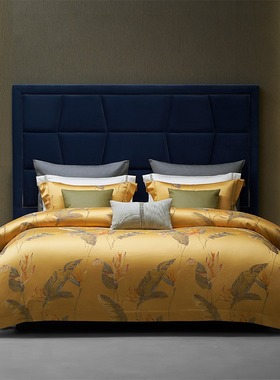 梦洁140支新疆长绒棉色织提花四件套商场专柜同款00386夏洛特皇后