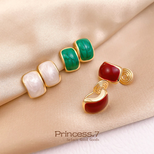 油画感精致小巧蚊香盘耳夹