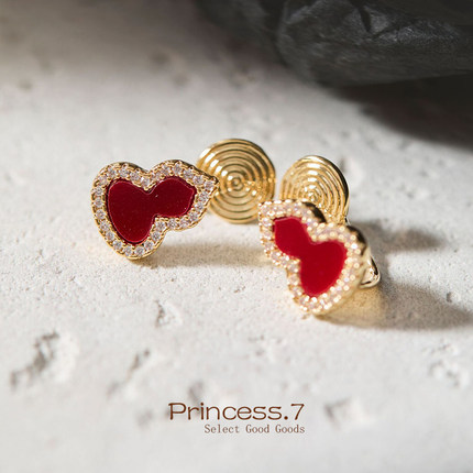 无耳洞安可拉红葫芦蚊香盘耳夹无耳洞耳环女微镶锆石轻奢高级感潮