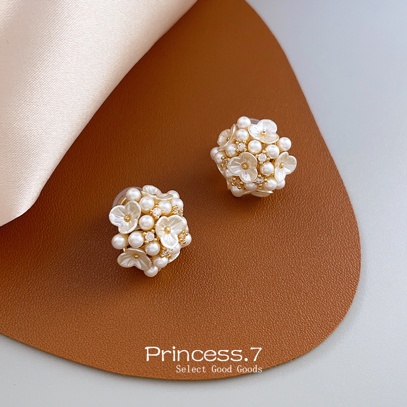 轻奢高级感法式复古珍珠耳夹