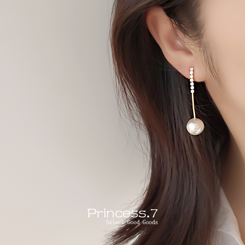长款珍珠耳坠蚊香盘耳夹无耳洞女
