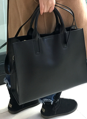 手提包女通勤2025新款托特包大包大容量真皮单肩斜跨商务公文包