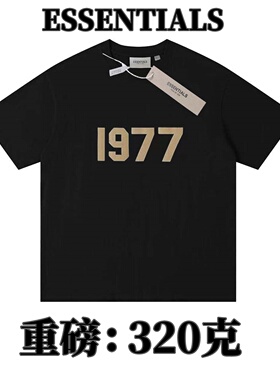ESSENTIALS YOTFUL欧美潮牌FOG复线数字宽松1977植绒短袖男女T恤