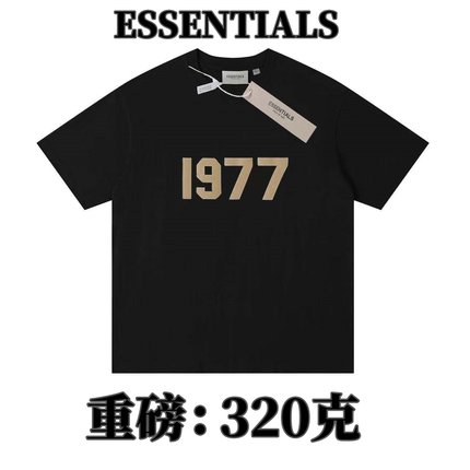 ESSENTIALS YOTFUL欧美潮牌FOG复线数字宽松1977植绒短袖男女T恤