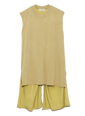 现货特价日代FRAY I.D 时尚缎面前短后长露背针织背心FWNT202036