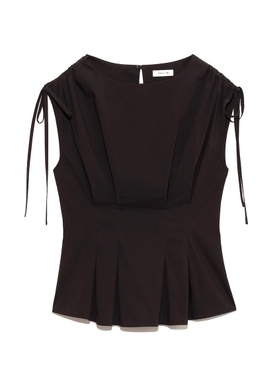 日代国内现货日本FRAY I.D 时尚百搭抽绳褶皱无袖衬衫 FWFB203003