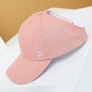 可扎马尾辫子的帽子女春夏季遮阳防晒半空顶鸭舌帽百搭情侣棒球帽