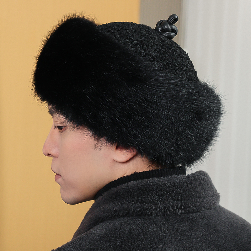 皇帝帽加厚地主帽乾隆帽子男贝勒爷仿狐狸毛帽子满族王爷帽蒙古帽