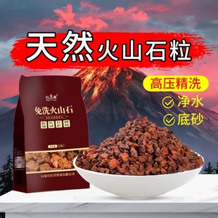 火山石多肉颗粒土铺面石兰花鱼缸水族垫底水过滤用天然火山岩颗粒