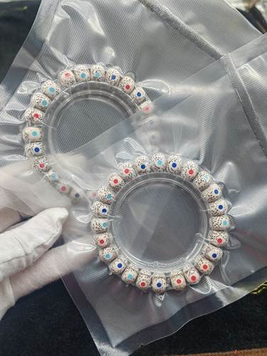海南星月菩提8X11桶珠多宝镶嵌手串顺白天然星月佛珠入门级