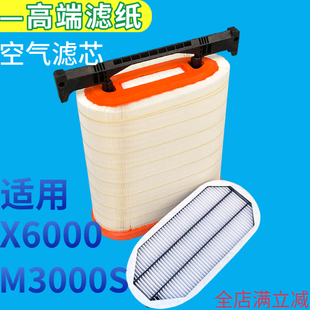 适用陕汽德龙新M3000S空气滤芯国六天然气X6000蜂窝直流空滤器盖