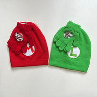 Export original order children's hats, cartoon Mario winter warm knitted hats and gloves for boys thumbnail 5