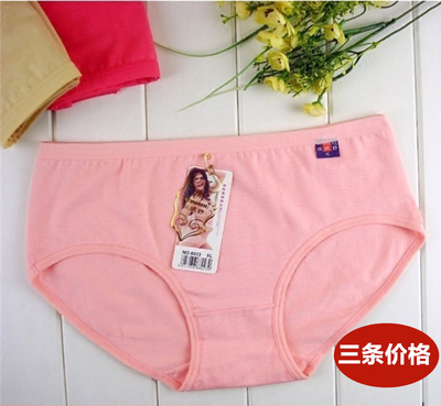 包邮女士全棉纯色透气三角内裤