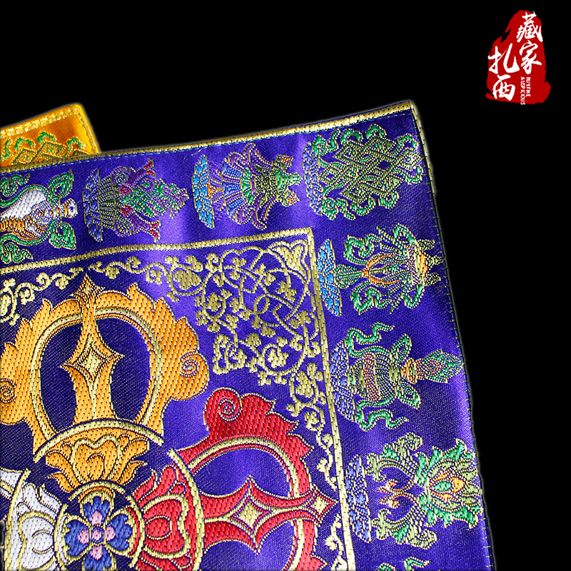 藏传用品八吉祥十字杵法器垫铃杵垫 金刚铃杵垫子鼠标垫佛堂三色