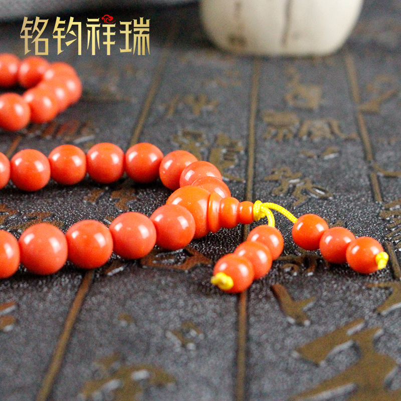 学院0.8cm藏式红珠子佛珠手链佛珠108颗手串男女佛珠情侣饰品项链