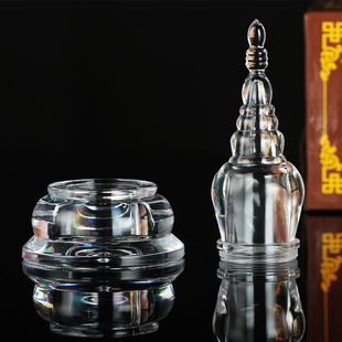 佛堂用品水晶舍利塔装藏供佛舍利子宝瓶佛塔小钟塔法器家用摆件