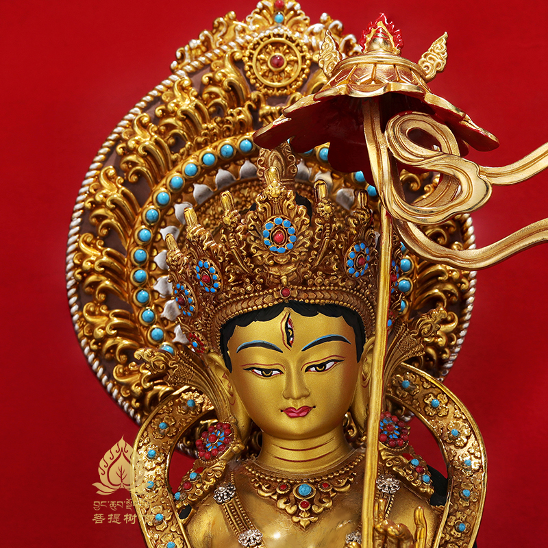 铜鎏金大白伞盖佛母尼泊尔工艺藏传密宗家居佛像摆件7寸10寸