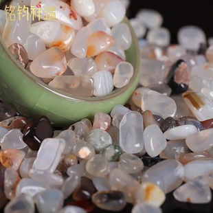 白玛瑙散装/小石子/园艺花瓶水族箱装饰/曼扎舍利宝石/50克