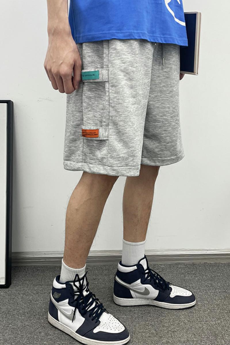 XZ304A-1DCAins宽松短裤男薄款撞色贴标时尚五分裤居家,男装休闲裤,星座304A