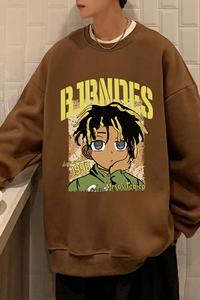 美式高街卫衣男春秋季复古男装情侣重磅hiphop潮牌上衣服宽松外套图片