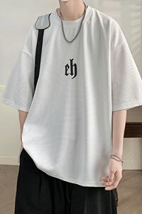 F005DP32盛夏华夫格薄款短袖t恤男cleanfit潮半截袖打底半袖图片
