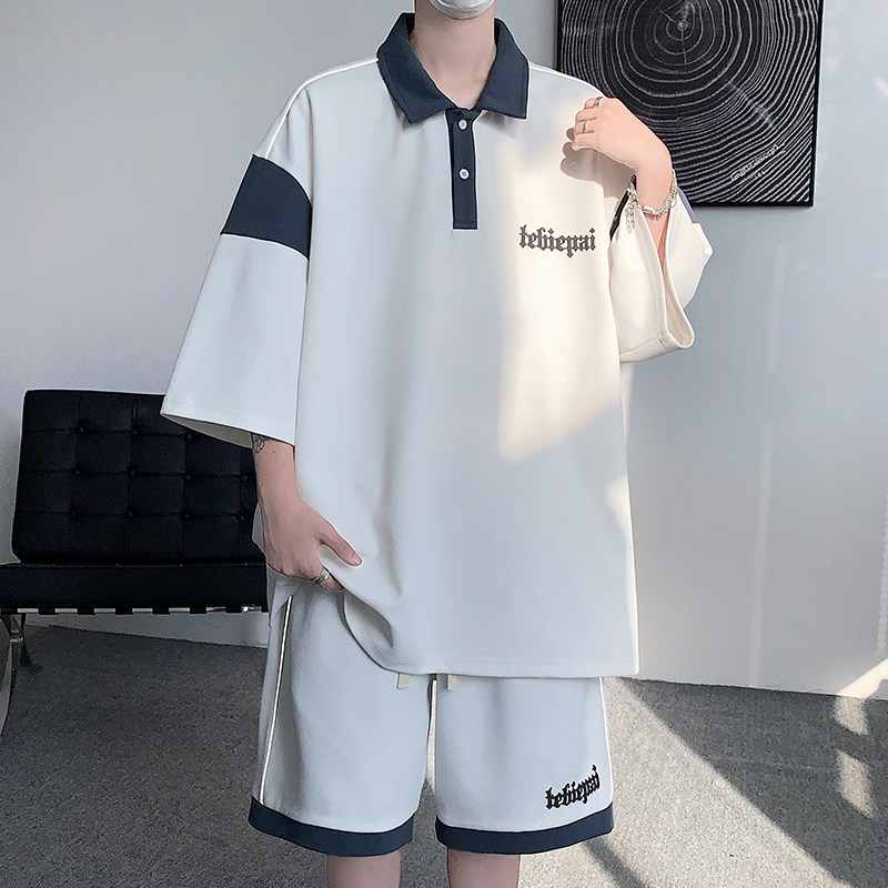 套装TZ0506FP80新款休闲运动短裤短袖套装男学院风套装可分开,男装休闲套装,星座304A