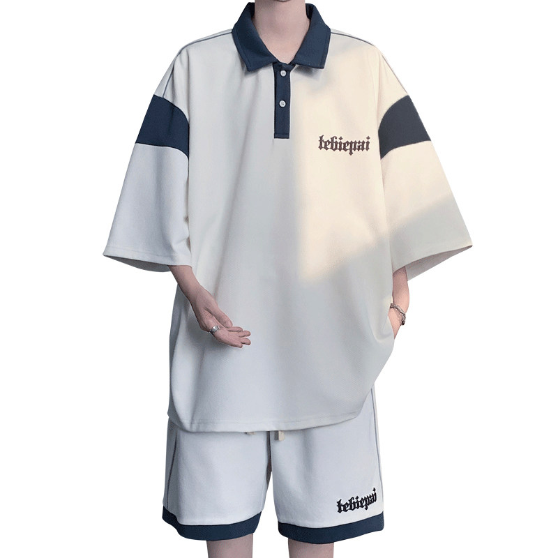 套装TZ0506FP80新款休闲运动短裤短袖套装男学院风套装可分开,男装休闲套装,星座304A