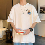 XZ304A-ST376A新款港风小熊印花短袖T恤男夏季宽松潮流打底衫，男装T恤，星座304A