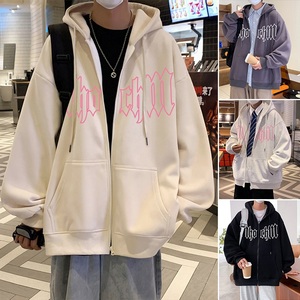 H179加绒CP75新品60%棉重磅连帽加绒卫衣男宽松情侣装日系外套图片