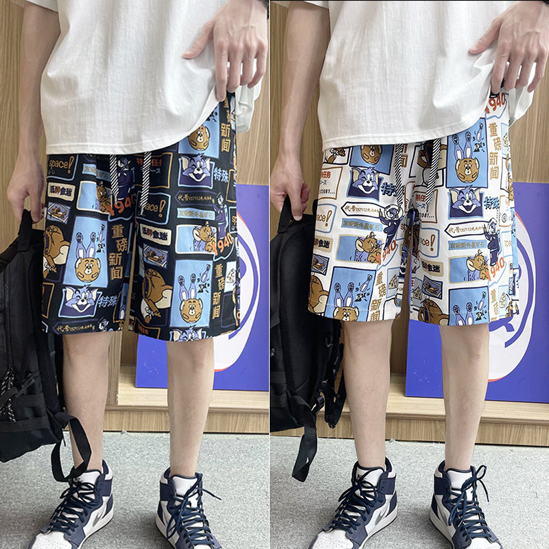 XZ304A-DK59CP25新款满印沙滩裤男卡通潮流短裤潮流速干裤,男装休闲裤,星座304A