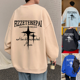 W551FP35加绒45新款圆领卫衣宽松套头衣服休闲无帽外套，男装卫衣，星座304A