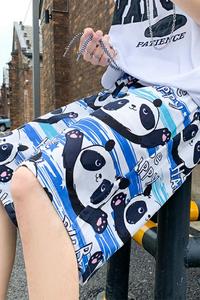 XZ304A-DC新款沙滩裤花短裤男熊猫潮流宽松速干大裤衩图片