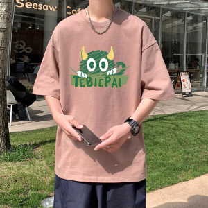 T695FP26新款短袖T恤男男装设计感打底衫重磅纯棉半袖上衣服图片