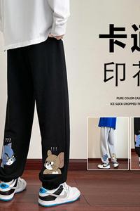 KB11P45新款运动休闲卫裤男宽松cityboy动漫卡通印花长裤图片