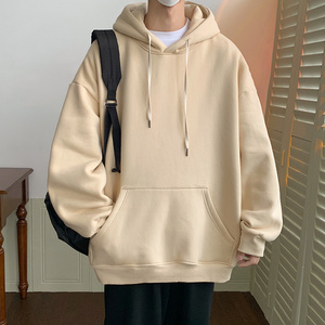 M001加绒C新品连帽卫衣男加绒美式重磅外套潮牌宽松帽衫纯色上图片