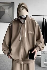 T2829FP110新品连帽开衫运动套装休闲宽松外套长裤一套搭配外套图片