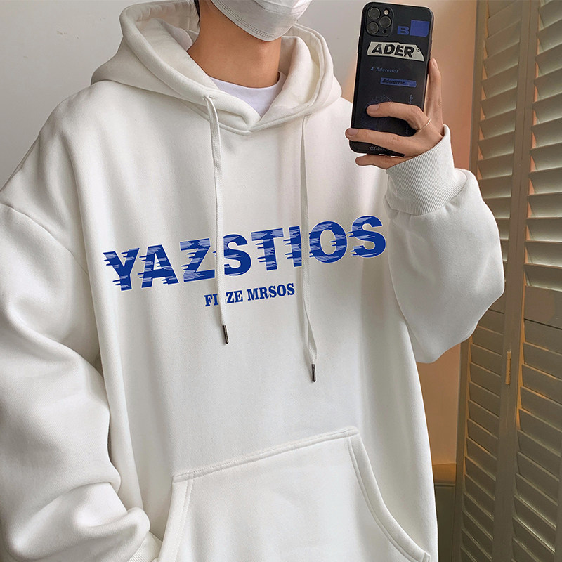 M007加绒CP55新品vintage连帽卫衣男套头百搭宽松潮流加绒外套图片