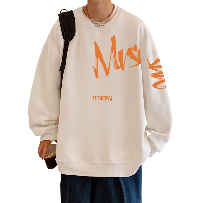 W503FP35加绒45新品设计感圆领重磅卫衣男休闲宽松打底衫,男装卫衣,星座304A